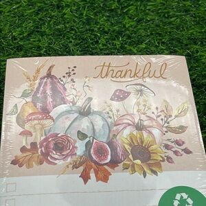 CLEMENTINE Thankful Floral Autumnal Mushroom Magnetic Notepad, NWT